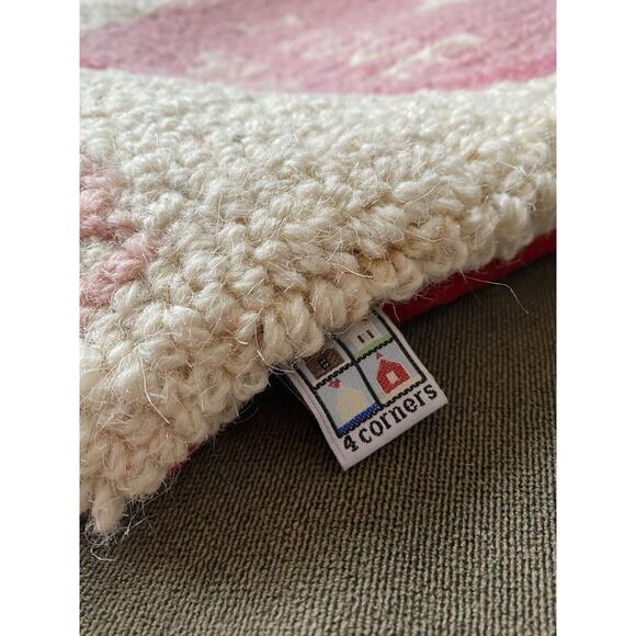 Chandler 4 Corners I Love You Heart Throw Pillow Cover Hooked Wool Laura Megroz - Picture 4 of 8